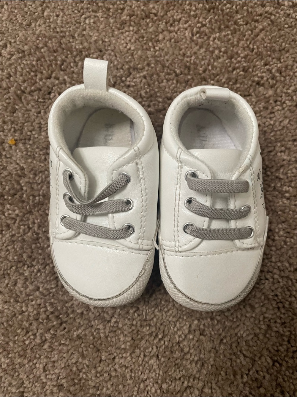 Skechers White Baby Sneakers with Gray Accents